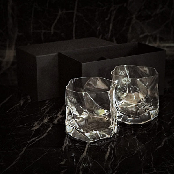 Kimura Glass Crumple Old Fashioned - Frosted (Gift Set)